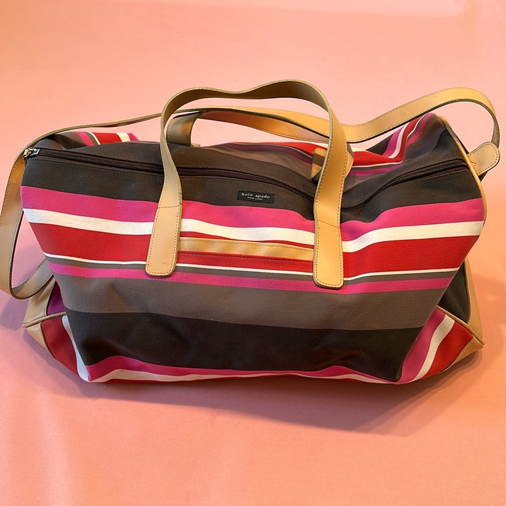 Kate Spade Canvas Multicolor Extra Large Travel Bag.
